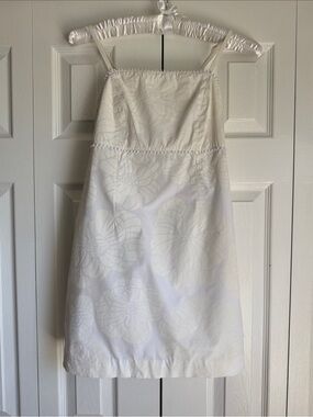 Lilly Pulitzer White Floral Embossed Sundress Girl’s Size 14